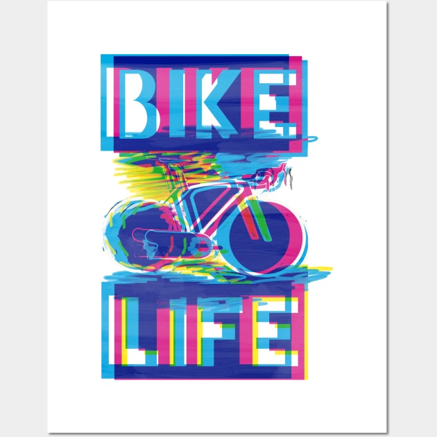 chromatic aberration bike life retro Wall Art by Polypie